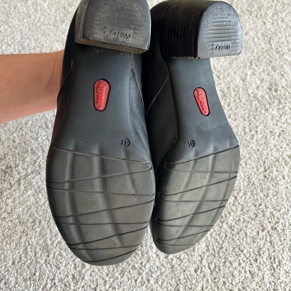 Wolky Women's 41 BIGHORN Black Vegi Lace-Up Block Heel Ankle Boots Booties - Picture 3 of 5